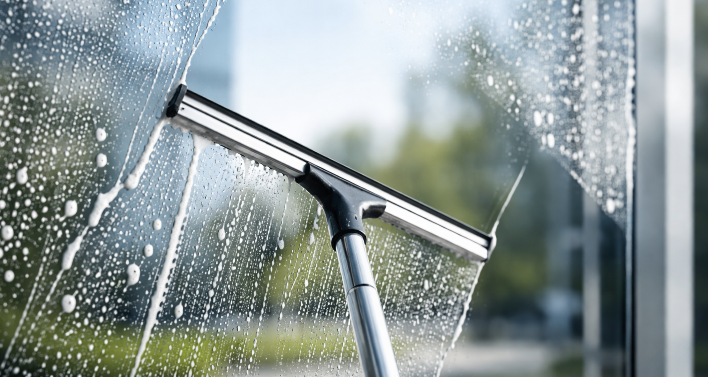 Window cleaning business owner reviewing route schedule beside a branded work vehicle